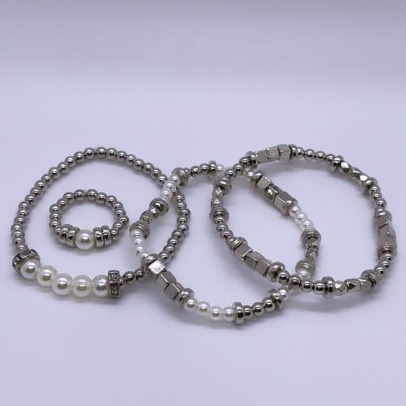 NWT Wool + Pepper Co. Silver Matching Jewelry Set - Picture 2 of 7